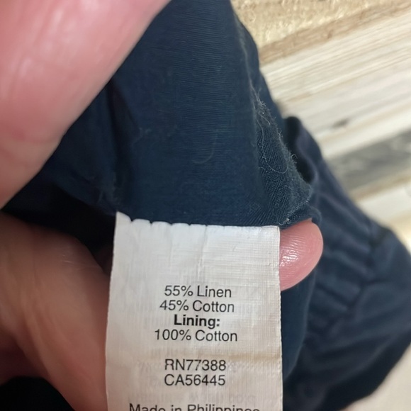 J. Crew size 0 Navy Blue Linen/Cotton Blend Mini Elastic Waist Band Skirt - Picture 8 of 9